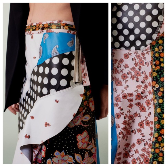 NWT. Zara Limited Edition Leather Printed High Waisted Long Skirt. Size S. - Picture 2 of 15